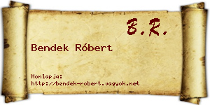 Bendek Róbert névjegykártya