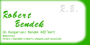 robert bendek business card